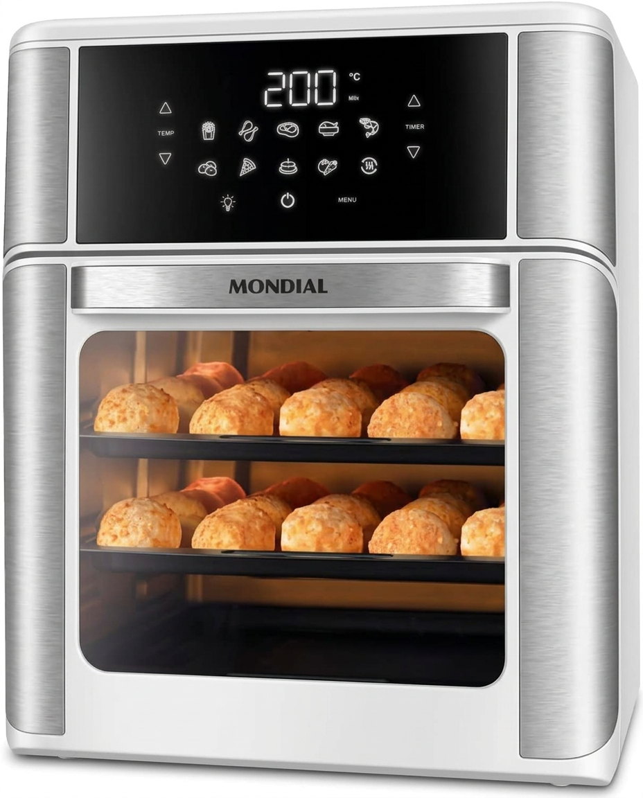 Fritadeira Air Fryer Oven 12L Mondial Branco/Inox