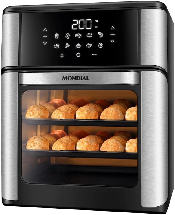 Fritadeira Air Fryer Oven 12L Mondial Preto/Inox