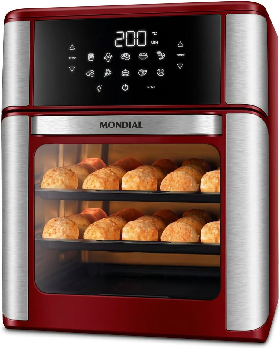 Fritadeira Air Fryer Oven 12L Mondial Vermelho/Inox
